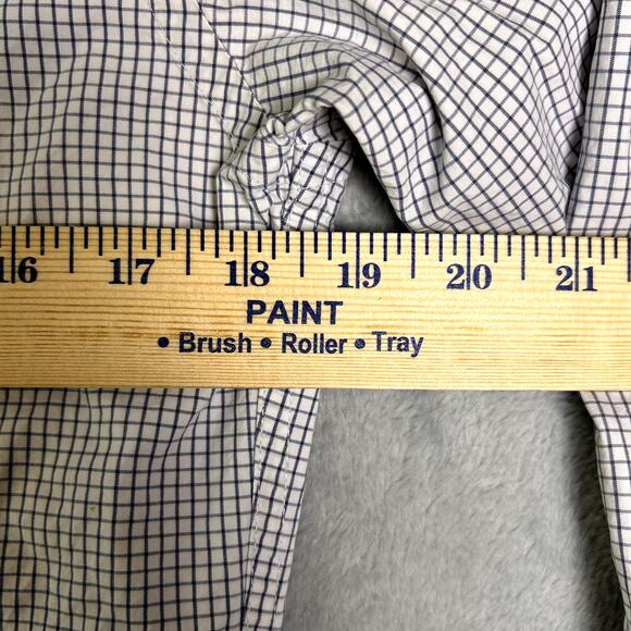 Vintage Y2K Abercrombie Fitch Muscle Button Up Shirt Men's S White Blue Plaid - Picture 6 of 8